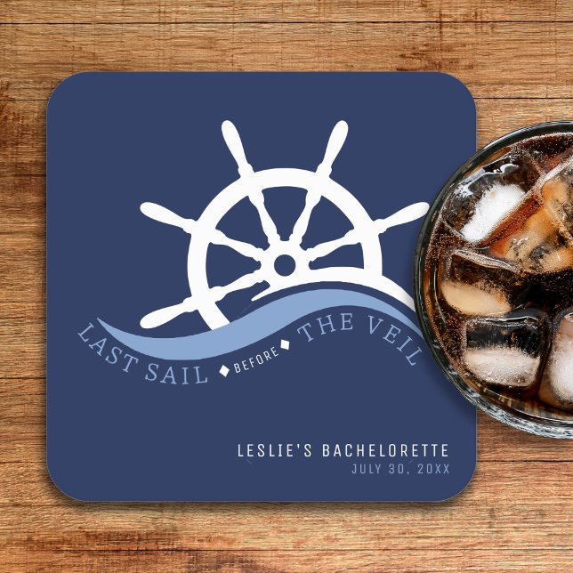 Letztes Segel vor dem Schleier Helm Nautical Blue Rechteckiger Pappuntersetzer (Von Creator hochgeladen)