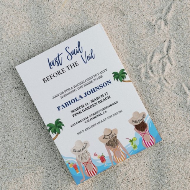 Letztes Segel vor dem Schleier-Junggeselinnen-Absc Einladung (Von Creator hochgeladen)