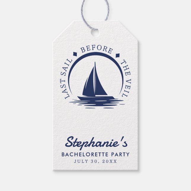 Letztes Segel vor dem Schleier-Junggeselinnen-Absc Geschenkanhänger (Vorderseite)