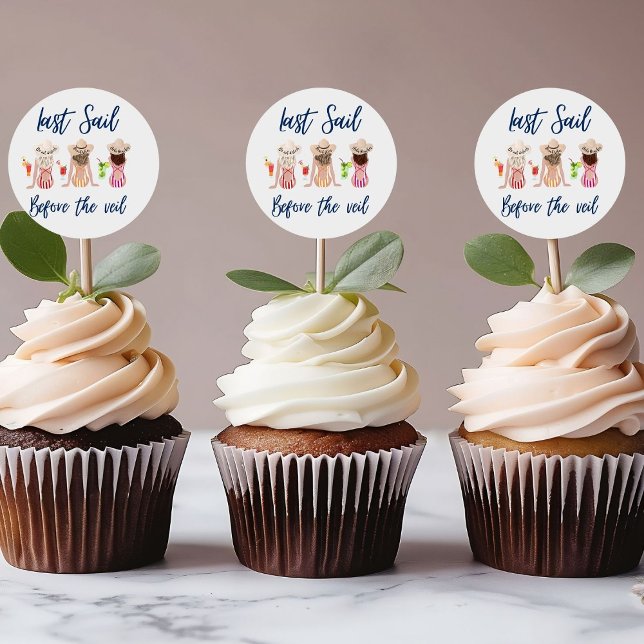 Letztes Segel vor dem Schleier Junggeselinnen-Absc Runder Aufkleber (Von Creator hochgeladen)