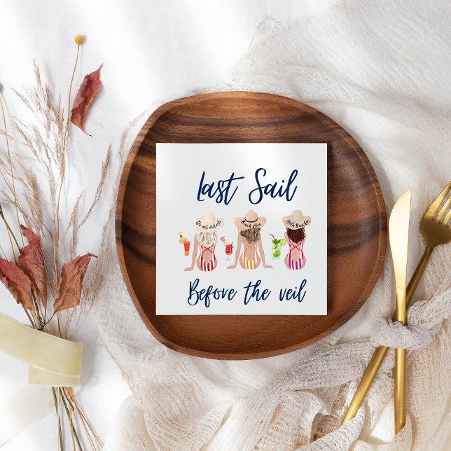 Letztes Segel vor dem Schleier Junggeselinnen-Absc Serviette (Von Creator hochgeladen)