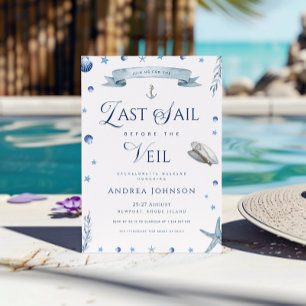 Letztes Segel vor dem Schleier Nautical Bacheloret Einladung