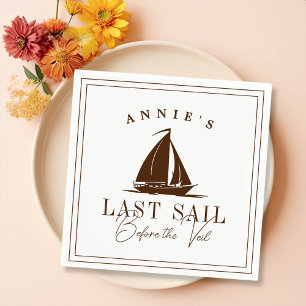 Letztes Segel vor dem Schleier Nautical Bacheloret Serviette