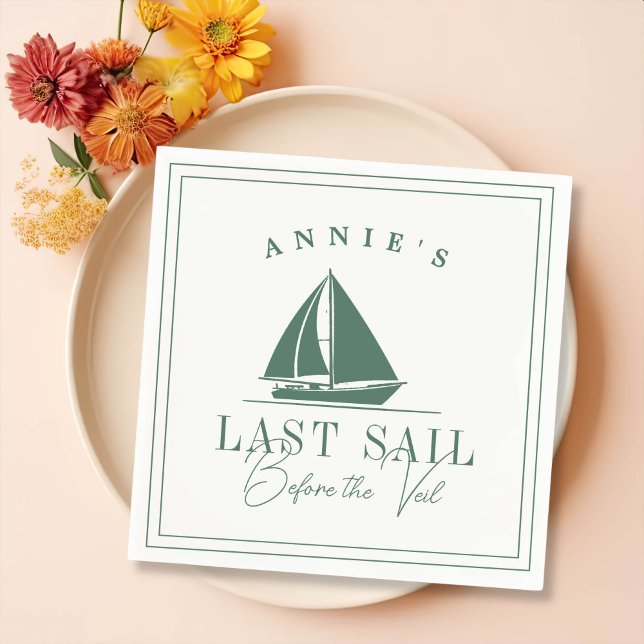 Letztes Segel vor dem Schleier Nautical Bacheloret Serviette (Von Creator hochgeladen)