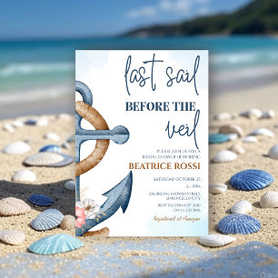 Letztes Segel vor dem Schleier nautischen Brautpar Einladung