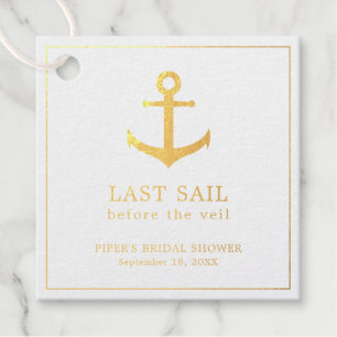 Letztes Segel vor dem Veil Gold Foil Brautparty Geschenkanhänger