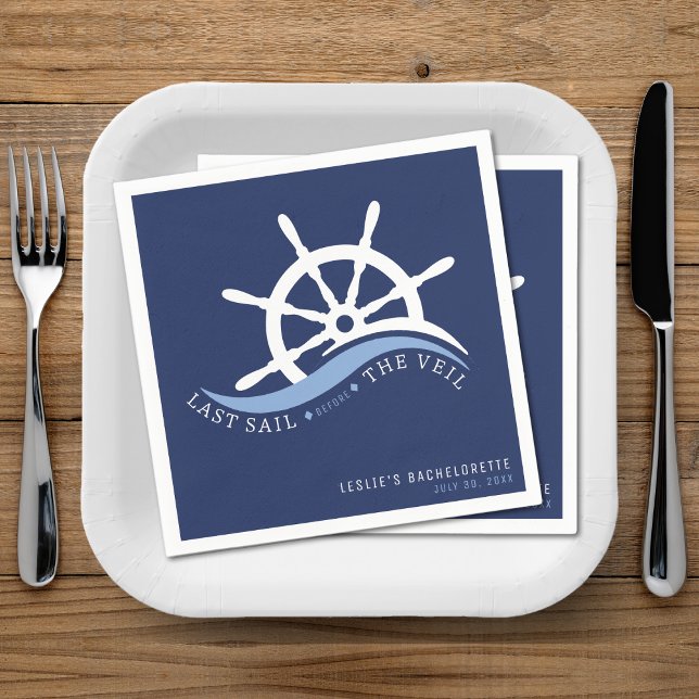 Letztes Segel vor dem Veil Helm Junggeselinnen-Abs Serviette (Last Sail Before the Veil Helm Bachelorette Party Napkins
)