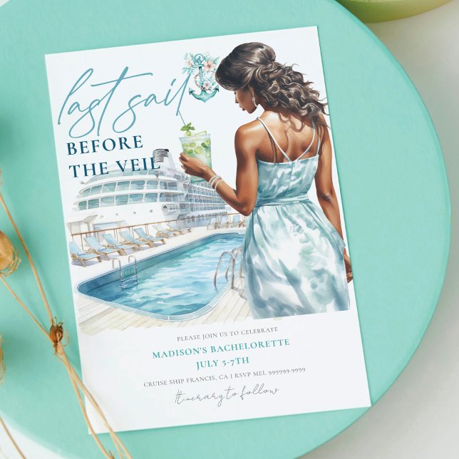 Letztes Segel vor dem Veil Lux Cruise Bachelorette Einladung (Von Creator hochgeladen)