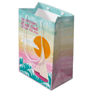 Letztes Segel vor dem Veil Sailboat Bachelorette Mittlere Geschenktüte