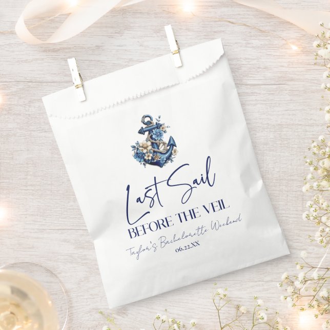 Letztes Segel vor Veil Bachelorette Wochenende Par Geschenktütchen (Ausgeschnitten)