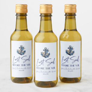 Letztes Segel vor Veil Bachelorette Wochenende Par Weinetikett