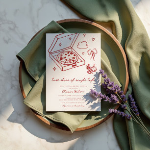 Letztes Slice Pizza Brautparty Einladung