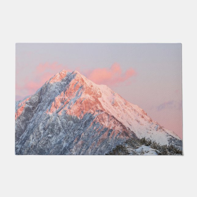 Letztes Sonnenlicht auf dem Berg Storžič, Slowenie Fußmatte (Vorderseite)