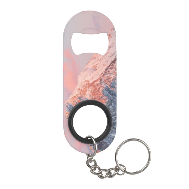 Letztes Sonnenlicht auf dem Berg Storžič, Slowenie Mini Flaschenöffner (Rückseite)