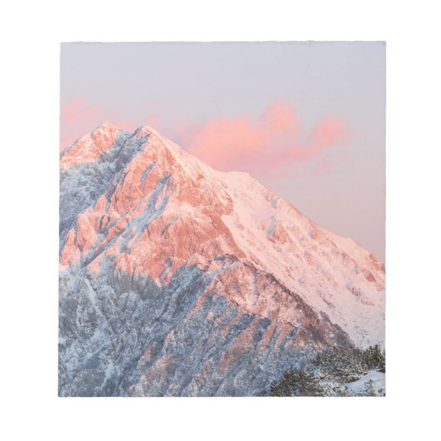 Letztes Sonnenlicht auf dem Berg Storžič, Slowenie Notizblock (Vorderseite)