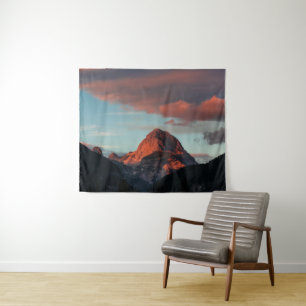 Letztes Sonnenlicht auf Mangart, Slowenien Wandteppich