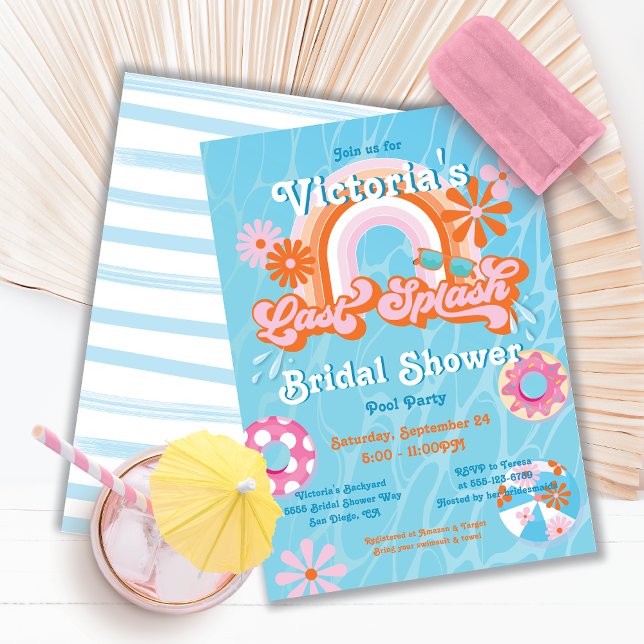 Letztes Splash Pool Bachelorette Brautparty Einladung (Von Creator hochgeladen)