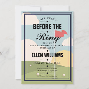 Letztes Swing Bachelorette Golf Weekend Party Einladung