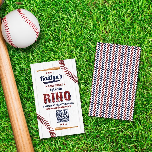Letztes Swing vor dem Ring! Baseball-Brautparty Begleitkarte (Von Creator hochgeladen)