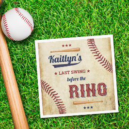 Letztes Swing vor dem Ring! Baseball-Brautparty Serviette
