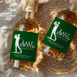 Letztes Swing vor dem Ring Golf Bachelor Alkoholflaschenetikett