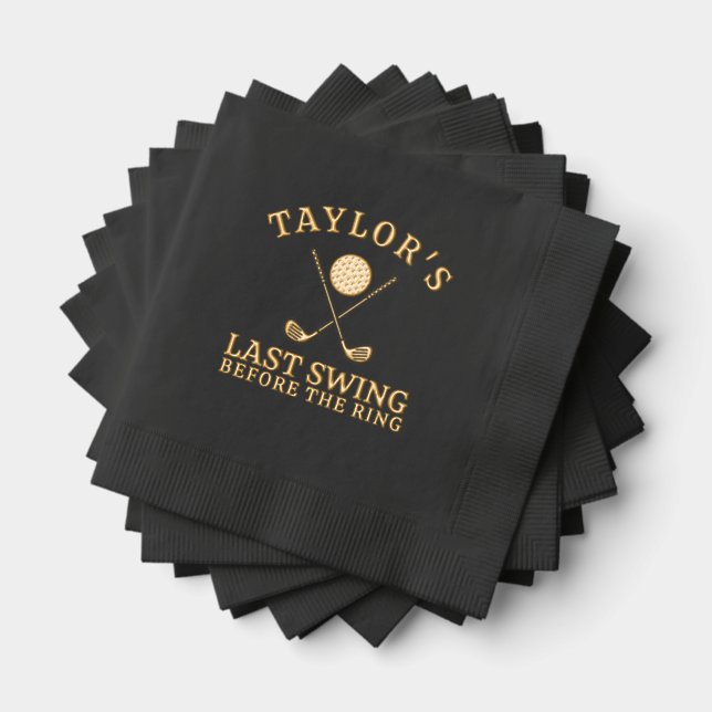 Letztes Swing vor dem Ring Golf Bachelor Servietten Mit Folie (Insitu (Gestapelt))