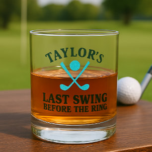 Letztes Swing vor dem Ring Golf Bachelor Whiskyglas