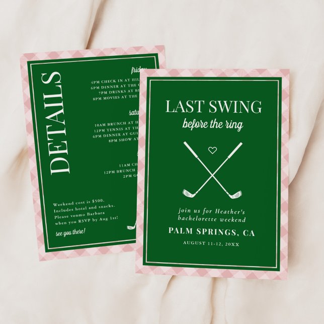 Letztes Swing vor dem Ring Golf Bachelorette Einladung (Von Creator hochgeladen)