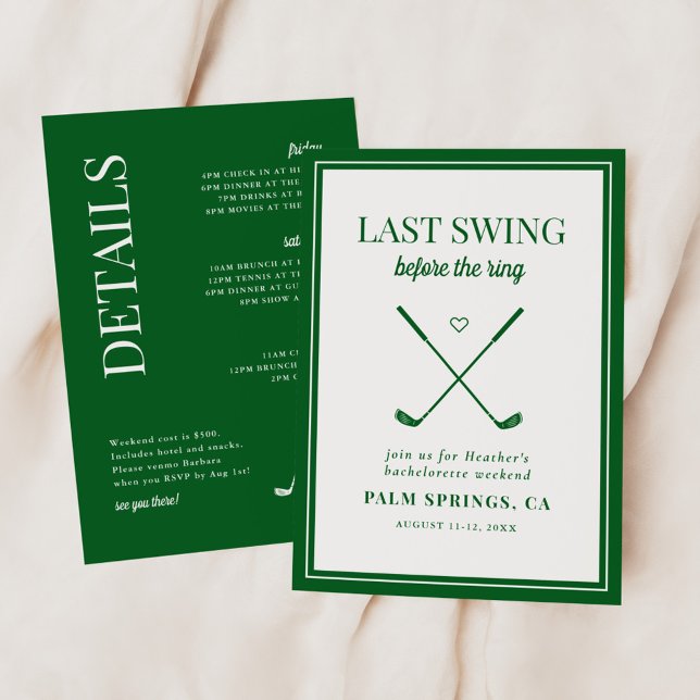 Letztes Swing vor dem Ring Golf Bachelorette Einladung (Von Creator hochgeladen)