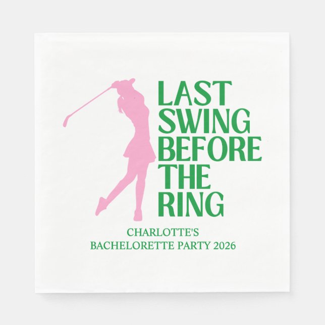 Letztes Swing vor dem Ring Golf Junggeselinnen-Abs Serviette (Vorderseite)