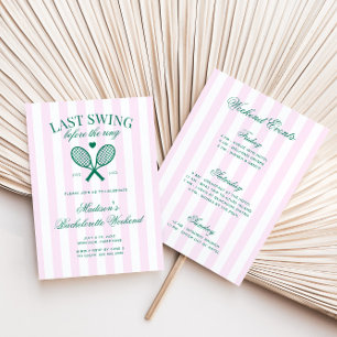 Letztes Swing vor dem Ring Retro Tennis Bach Einladung