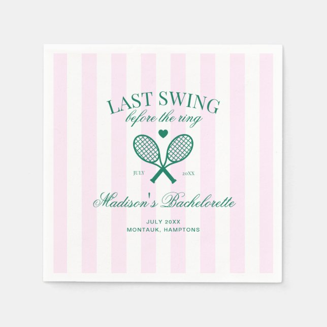 Letztes Swing vor dem Ring Retro Tennis Bach Serviette (Vorderseite)