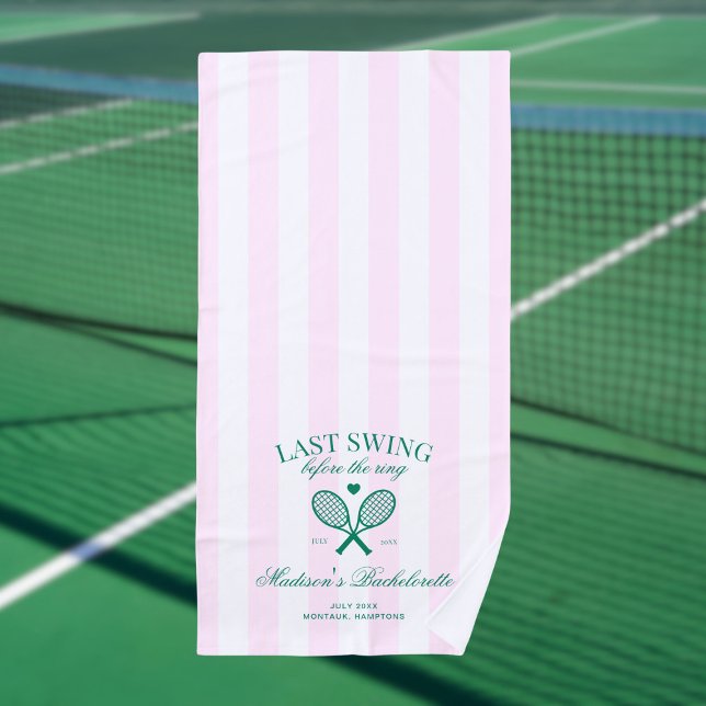 Letztes Swing vor dem Ring Retro Tennis Bach Strandtuch (Von Creator hochgeladen)