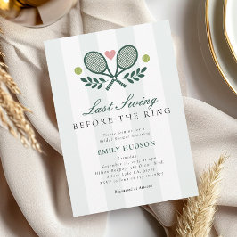 Letztes Swing vor dem Ring Tennis Brautparty Einladung