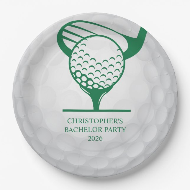 Letztes Swing vor der Ring Golf Bachelor Party Pappteller (Vorderseite)