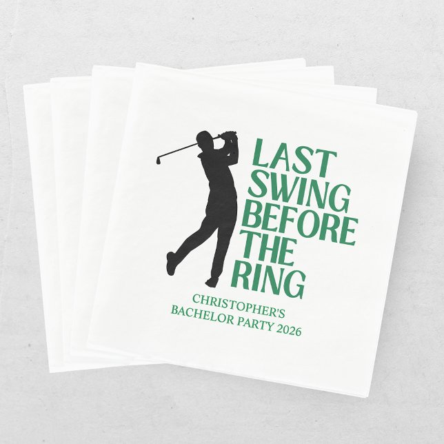 Letztes Swing vor der Ring Golf Bachelor Party Serviette (Von Creator hochgeladen)