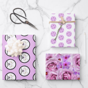 Letztes Swing vor der Ring-Hochzeit Pickleball Geschenkpapier Set