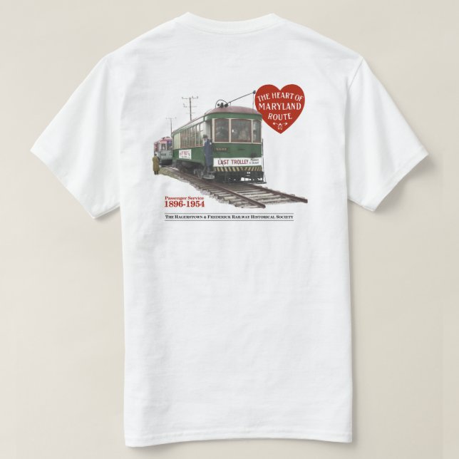 Letztes Trolley 70. Jubiläum - Bild auf der Rückse T-Shirt (Design Rückseite)
