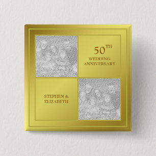 Letztes u. anwesendes Foto-goldener Jahrestag Button