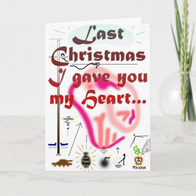 Letztes Weihnachten… Feiertagskarte (Vorderseite)