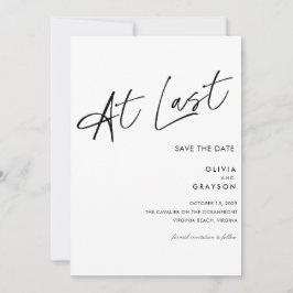 Letztlich bearbeitbar modern Save the Date Minimal