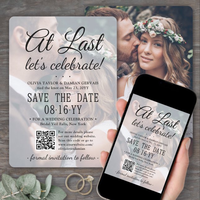 Letztlich QR Code & Foto Overlay Hochzeitsempfang Save The Date (Von Creator hochgeladen)