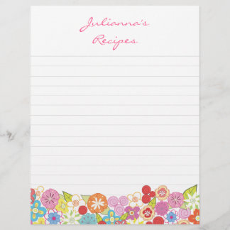 Leuchtblüten Rezept-Binder Beifügen Letter-Seiten