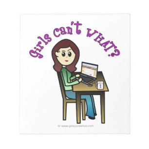 Leuchtcomputer-Mädchen Notizblock