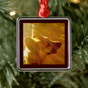 Leuchte auf mich Himmel Deutscher Schäferhund Silbernes Ornament