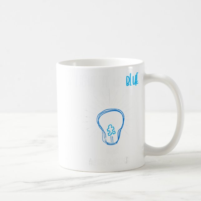 Leuchte Blau Autismus-Bewusstsein Birne Niedlich A Kaffeetasse (Rechts)