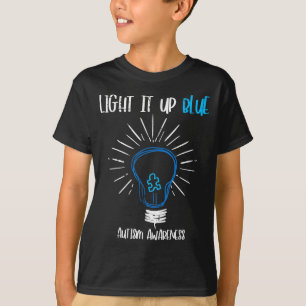 Leuchte Blaues Autismus-Bewusstsein Birne Cute Asd T-Shirt