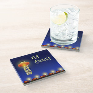 Leuchte Diwali Lampe - Untersetzer aus Glas