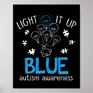 Leuchte es auf Autismus-Puzzleteil (blau) Poster