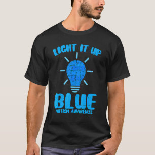Leuchte es Blau auf Autismus-Bewusstsein Puzzle-T T-Shirt